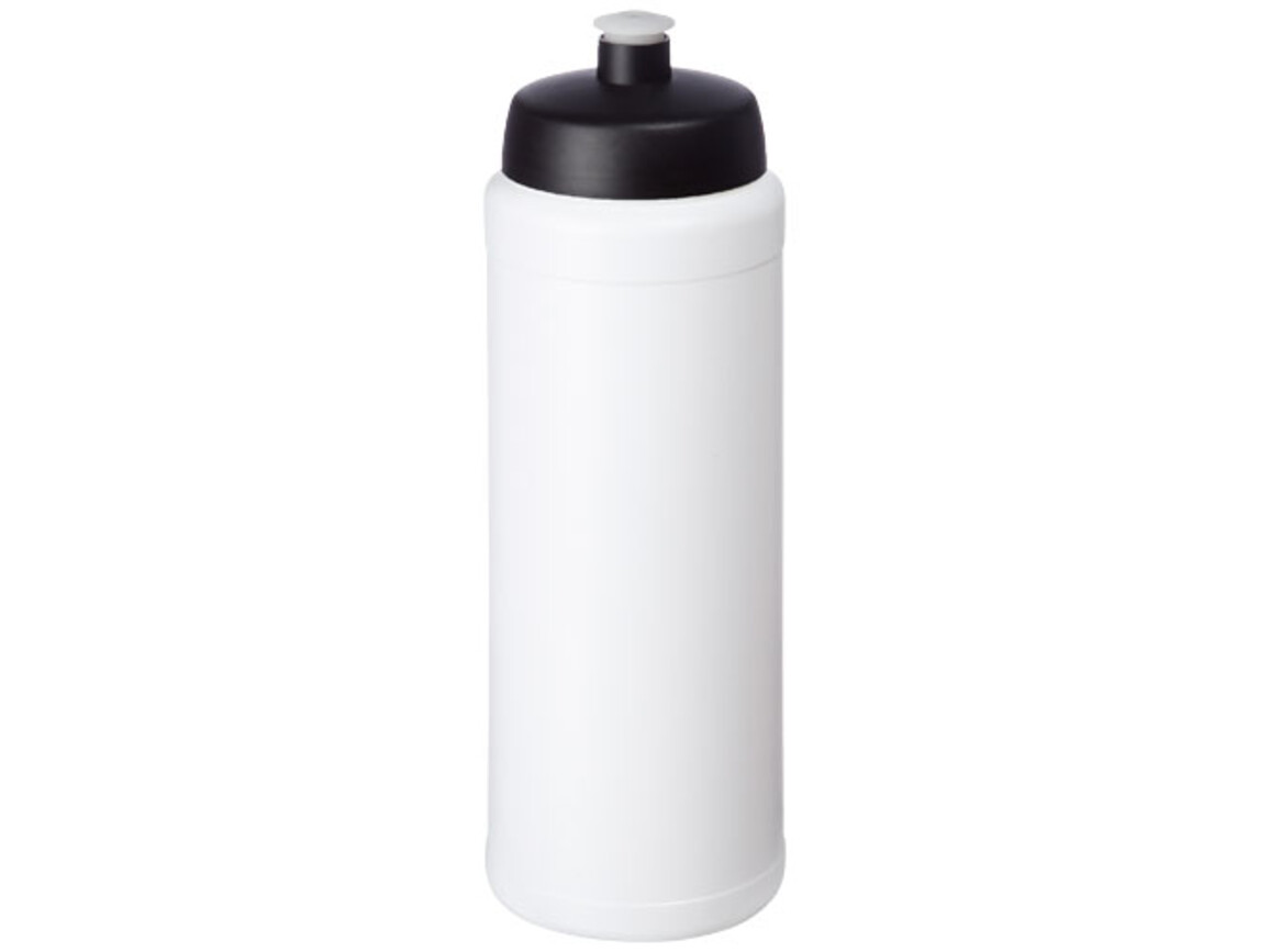 Baseline® Plus grip 750 ml Sportflasche mit Sportdeckel, weiss, schwarz bedrucken, Art.-Nr. 21068900