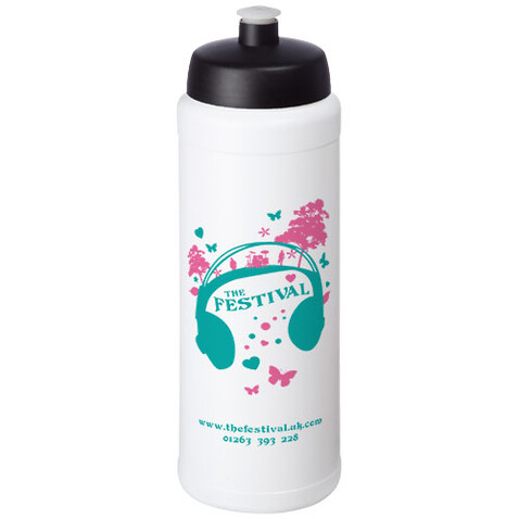Baseline® Plus grip 750 ml Sportflasche mit Sportdeckel, weiss, schwarz bedrucken, Art.-Nr. 21068900 Baseline® Plus grip 750 ml Sportflasche mit Sportdeckel, weiss, schwarz bedrucken, Art.-Nr. 21068900