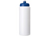 Baseline® Plus grip 750 ml Sportflasche mit Sportdeckel, weiss, blau bedrucken, Art.-Nr. 21068902