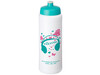 Baseline® Plus grip 750 ml Sportflasche mit Sportdeckel, weiss, aquablau bedrucken, Art.-Nr. 21068905