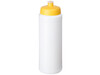 Baseline® Plus grip 750 ml Sportflasche mit Sportdeckel, weiss, gelb bedrucken, Art.-Nr. 21068910
