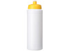 Baseline® Plus grip 750 ml Sportflasche mit Sportdeckel, weiss, gelb bedrucken, Art.-Nr. 21068910