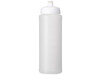 Baseline® Plus grip 750 ml Sportflasche mit Sportdeckel, transparent, weiss bedrucken, Art.-Nr. 21068916