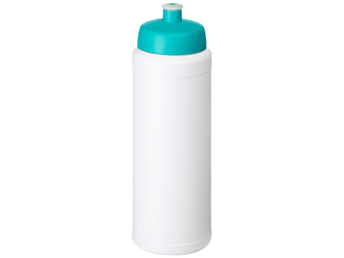 Baseline® Plus 750 ml Flasche mit Sportdeckel, weiss, aquablau bedrucken, Art.-Nr. 21069005