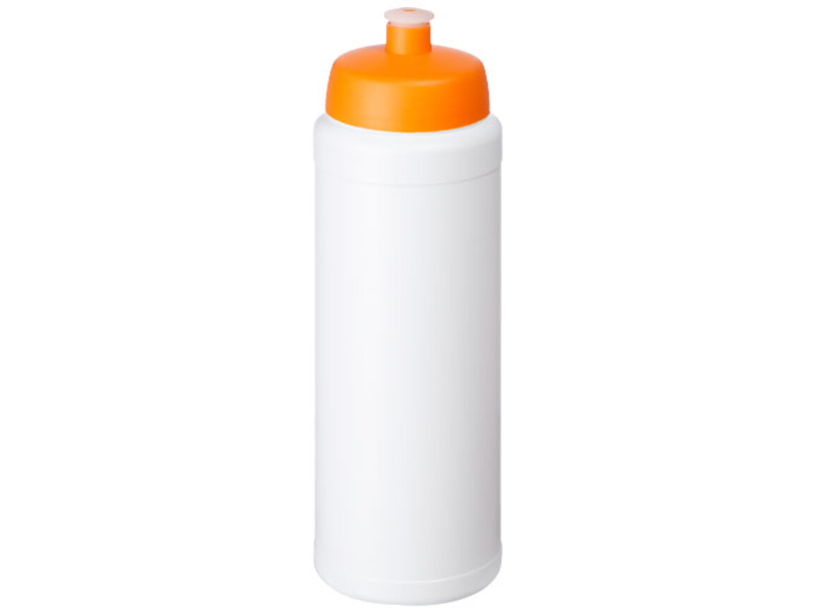 Baseline® Plus 750 ml Flasche mit Sportdeckel, weiss, orange bedrucken, Art.-Nr. 21069007