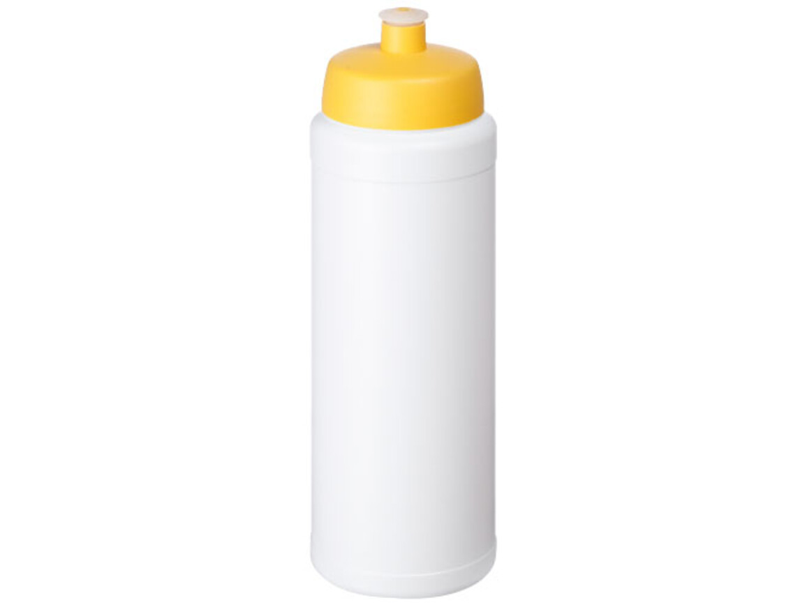Baseline® Plus 750 ml Flasche mit Sportdeckel, weiss, gelb bedrucken, Art.-Nr. 21069010