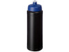 Baseline® Plus 750 ml Flasche mit Sportdeckel, schwarz, blau bedrucken, Art.-Nr. 21069013