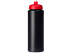 Baseline® Plus 750 ml Flasche mit Sportdeckel, schwarz, rot bedrucken, Art.-Nr. 21069014