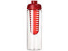 H2O Active® Vibe 850 ml Flasche mit Klappdeckel und Infusor, transparent, rot bedrucken, Art.-Nr. 21069202