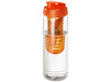 H2O Active® Vibe 850 ml Flasche mit Klappdeckel und Infusor, transparent, orange bedrucken, Art.-Nr. 21069205