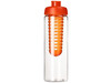 H2O Active® Vibe 850 ml Flasche mit Klappdeckel und Infusor, transparent, orange bedrucken, Art.-Nr. 21069205