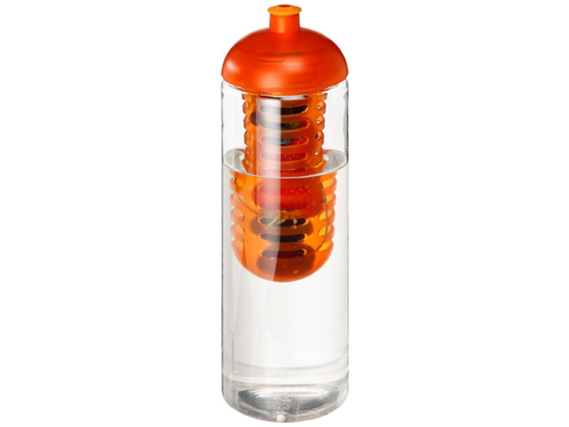 H2O Active® Vibe 850 ml Flasche mit Kuppeldeckel und Infusor, transparent, orange bedrucken, Art.-Nr. 21069305