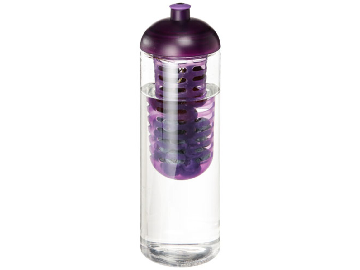 H2O Active® Vibe 850 ml Flasche mit Kuppeldeckel und Infusor, transparent, lila bedrucken, Art.-Nr. 21069307