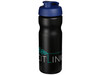 Baseline® Plus 650 ml Sportflasche mit Klappdeckel, schwarz, blau bedrucken, Art.-Nr. 21068513