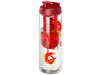 H2O Active® Vibe 850 ml Flasche mit Klappdeckel und Infusor, transparent, rot bedrucken, Art.-Nr. 21069202