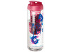 H2O Active® Vibe 850 ml Flasche mit Klappdeckel und Infusor, transparent, rosa bedrucken, Art.-Nr. 21069206