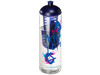 H2O Active® Vibe 850 ml Flasche mit Kuppeldeckel und Infusor, transparent, blau bedrucken, Art.-Nr. 21069301