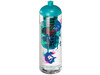 H2O Active® Vibe 850 ml Flasche mit Kuppeldeckel und Infusor, transparent, aquablau bedrucken, Art.-Nr. 21069304