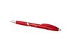 Turbo transparenter Kugelschreiber mit Gummigriff, rot bedrucken, Art.-Nr. 10736402
