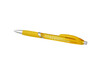 Turbo transparenter Kugelschreiber mit Gummigriff, gelb bedrucken, Art.-Nr. 10736407