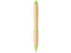 Nash Kugelschreiber aus Bambus, natur, grün bedrucken, Art.-Nr. 10737806