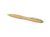 Nash Kugelschreiber aus Bambus, natur, grün bedrucken, Art.-Nr. 10737806