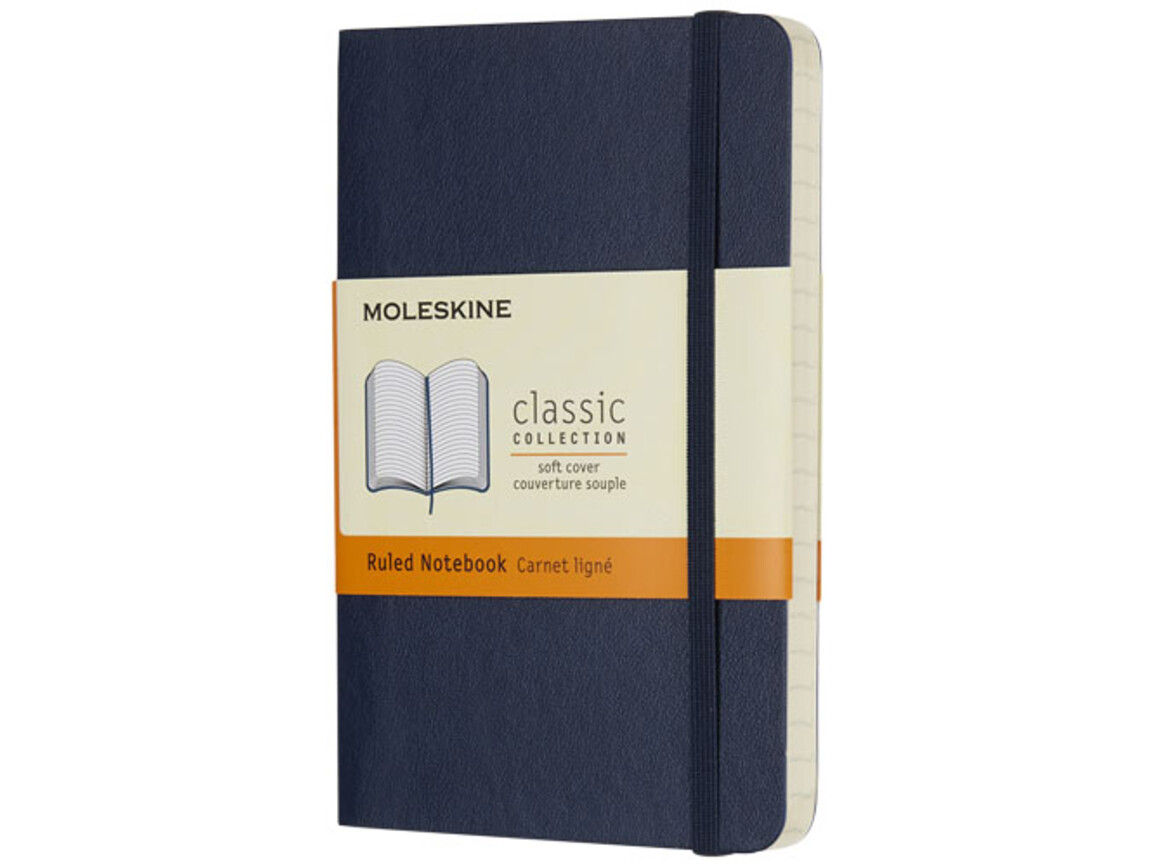 Classic Softcover Notizbuch Taschenformat – liniert, saphir bedrucken, Art.-Nr. 10715709