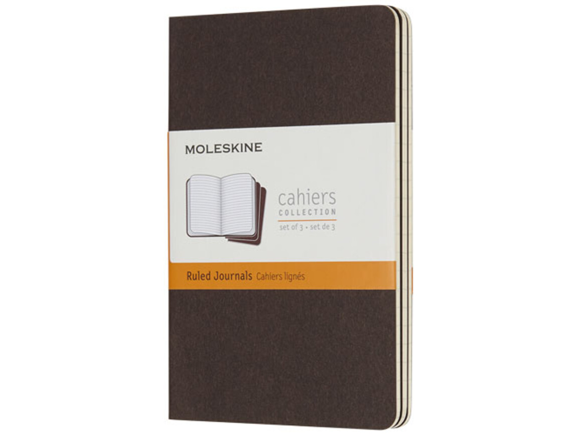 Cahier Journal Taschenformat – liniert, kaffeebraun bedrucken, Art.-Nr. 10716008