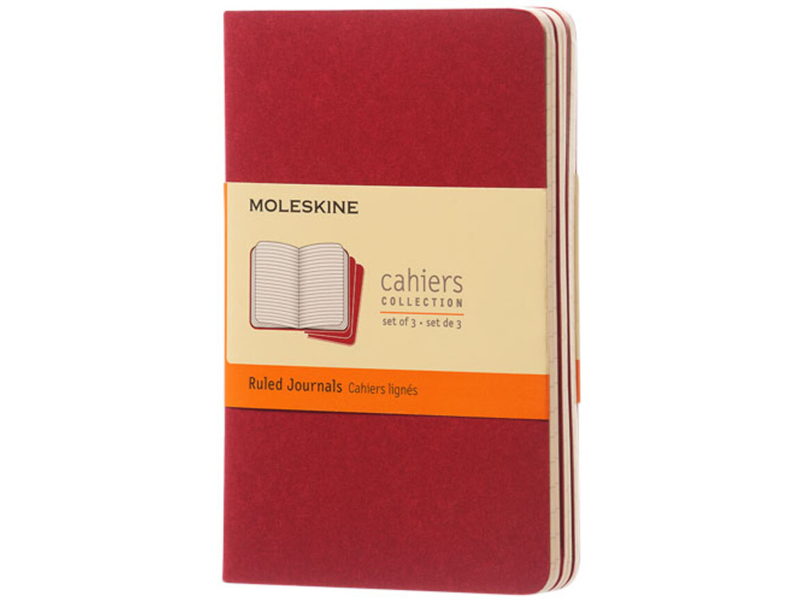 Cahier Journal Taschenformat – liniert, Cranberry rot bedrucken, Art.-Nr. 10716016