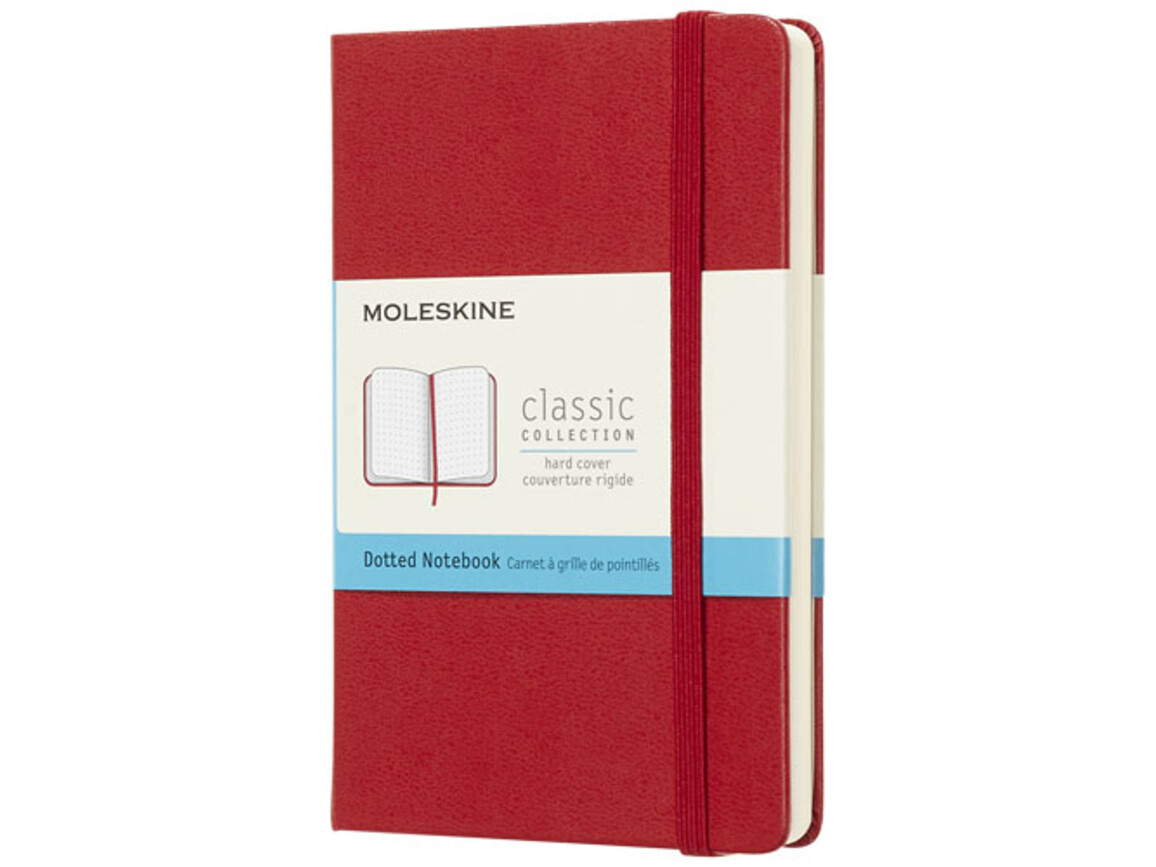 Classic Hardcover Notizbuch Taschenformat – gepunktet, scharlachrot bedrucken, Art.-Nr. 10717115
