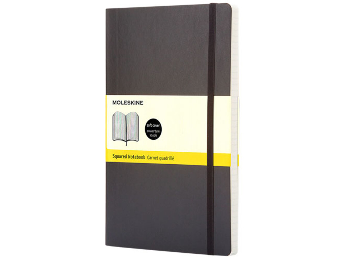 Classic Softcover Notizbuch Taschenformat – kariert, schwarz bedrucken, Art.-Nr. 10717600