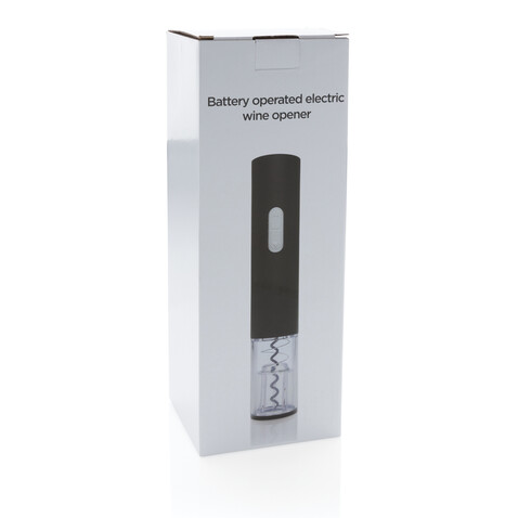 Elektronischer Weinöffner - Batterie betrieben schwarz bedrucken, Art.-Nr. P911.411