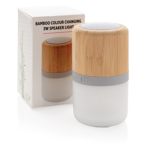 3W farbwechselnder Lautsprecher aus Bambus weiß bedrucken, Art.-Nr. P329.343 3W farbwechselnder Lautsprecher aus Bambus weiß bedrucken, Art.-Nr. P329.343