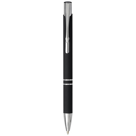 Moneta Soft Touch Druckkugelschreiber (schwarze Mine), schwarz bedrucken, Art.-Nr. 10743700 Moneta Soft Touch Druckkugelschreiber (schwarze Mine), schwarz bedrucken, Art.-Nr. 10743700