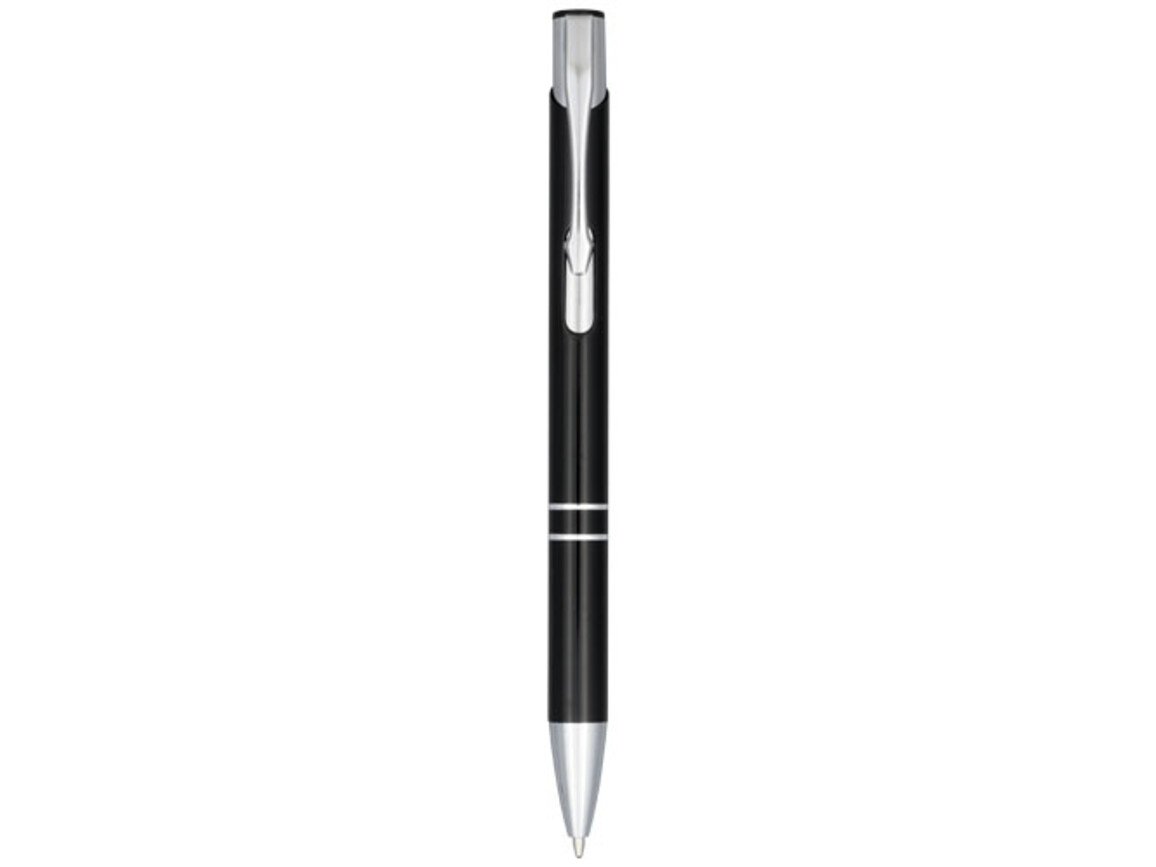 Moneta Druckkugelschreiber aus eloxiertem Aluminium, schwarz bedrucken, Art.-Nr. 10758300