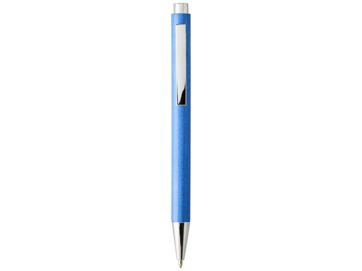 Tual Druckkugelschreiber aus Weizenstroh, blau bedrucken, Art.-Nr. 10758501
