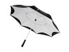Yoon 23" umkehrbarer Regenschirm, weiss, schwarz bedrucken, Art.-Nr. 10940202