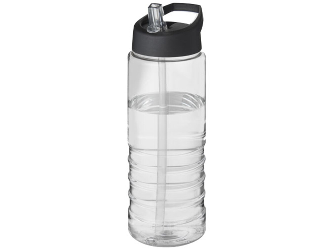 H2O Active® Treble 750 ml Sportflasche mit Ausgussdeckel, transparent, schwarz bedrucken, Art.-Nr. 21087700