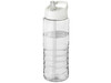 H2O Active® Treble 750 ml Sportflasche mit Ausgussdeckel, transparent, weiss bedrucken, Art.-Nr. 21087701