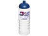 H2O Active® Treble 750 ml Sportflasche mit Kuppeldeckel, transparent, blau bedrucken, Art.-Nr. 21087802