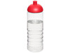 H2O Active® Treble 750 ml Sportflasche mit Kuppeldeckel, transparent, rot bedrucken, Art.-Nr. 21087803