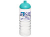 H2O Active® Treble 750 ml Sportflasche mit Kuppeldeckel, transparent, aquablau bedrucken, Art.-Nr. 21087805
