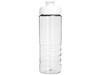 H2O Active® Treble 750 ml Sportflasche mit Klappdeckel, transparent, weiss bedrucken, Art.-Nr. 21087901