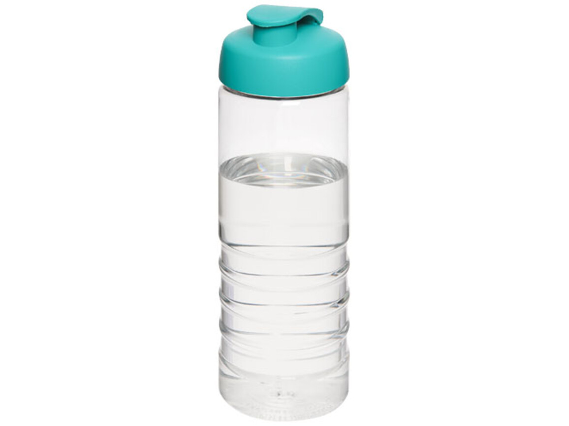 H2O Active® Treble 750 ml Sportflasche mit Klappdeckel, transparent, aquablau bedrucken, Art.-Nr. 21087905