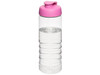 H2O Active® Treble 750 ml Sportflasche mit Klappdeckel, transparent, rosa bedrucken, Art.-Nr. 21087908