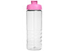H2O Active® Treble 750 ml Sportflasche mit Klappdeckel, transparent, rosa bedrucken, Art.-Nr. 21087908