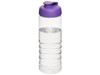 H2O Active® Treble 750 ml Sportflasche mit Klappdeckel, transparent, lila bedrucken, Art.-Nr. 21087909