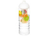H2O Active® Treble 750 ml Flasche mit Kuppeldeckel und Infusor, transparent, weiss bedrucken, Art.-Nr. 21088000