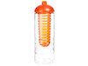 H2O Active® Treble 750 ml Flasche mit Kuppeldeckel und Infusor, transparent, orange bedrucken, Art.-Nr. 21088005