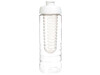 H2O Active® Treble 750 ml Flasche mit Klappdeckel und Infusor, transparent, weiss bedrucken, Art.-Nr. 21088100